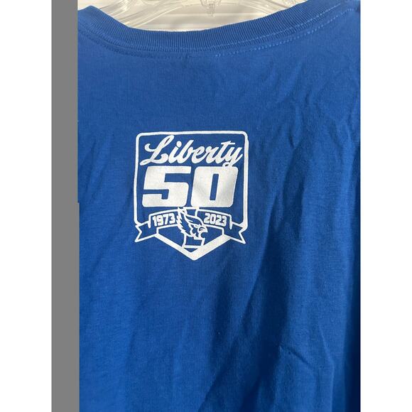 NWOT Gildan Liberty High School Baseball 50 Yrs 1973-2023 Blue T Shirt Size 2XL - Picture 4 of 7